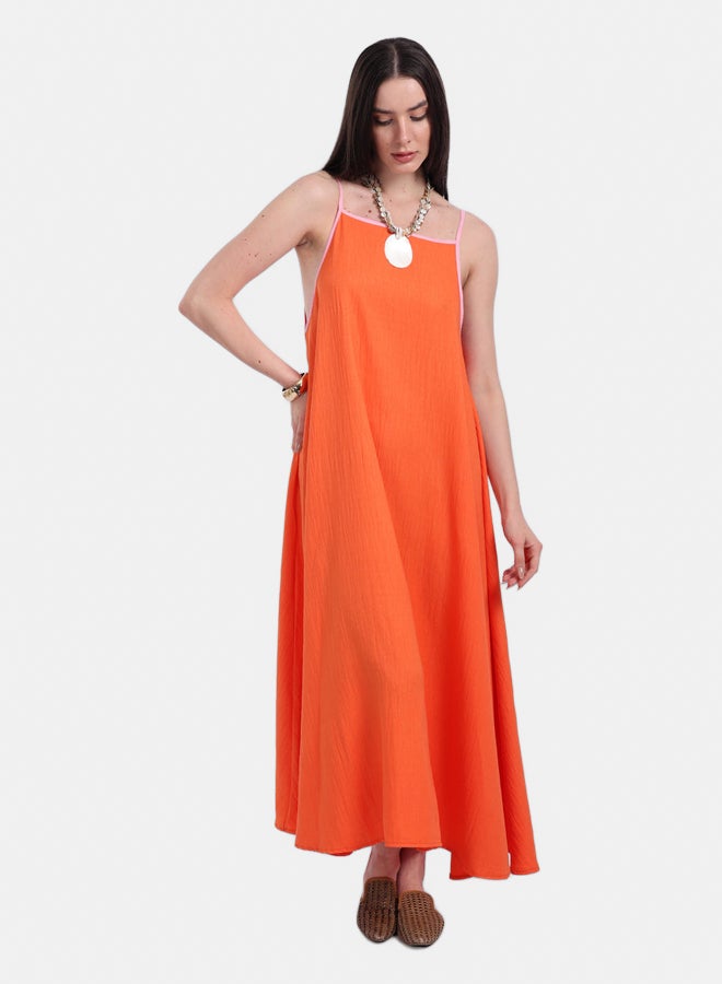 Carina Orange Relaxed Fit Lounge Dress  - Image 1