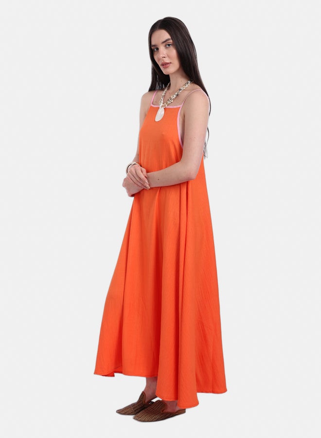 Carina Orange Relaxed Fit Lounge Dress  - Image 5