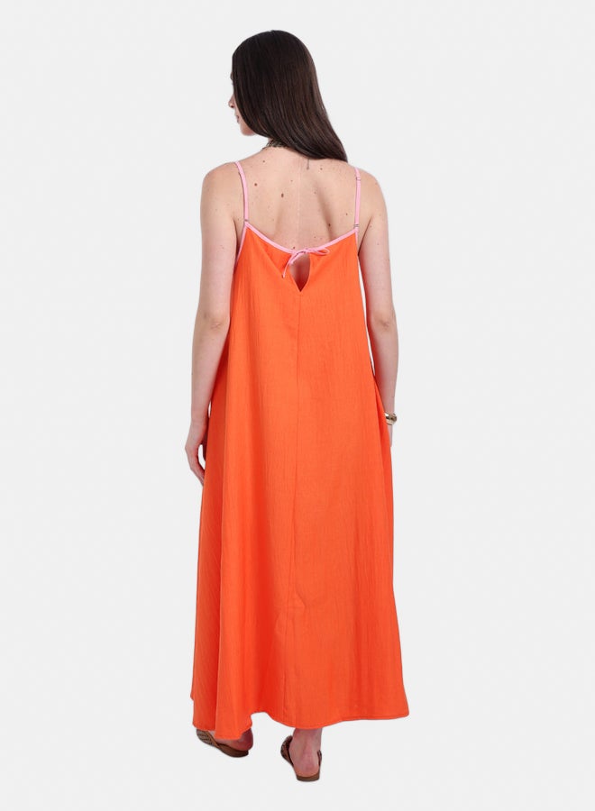 Carina Orange Relaxed Fit Lounge Dress  - Image 4
