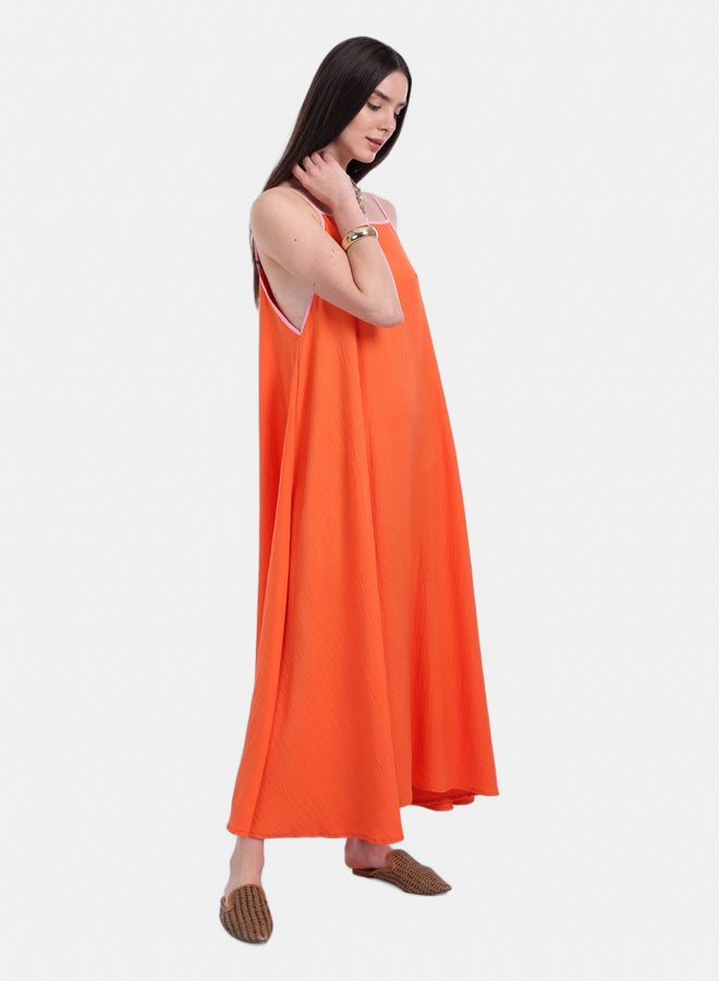 Carina Orange Relaxed Fit Lounge Dress  - Image 3