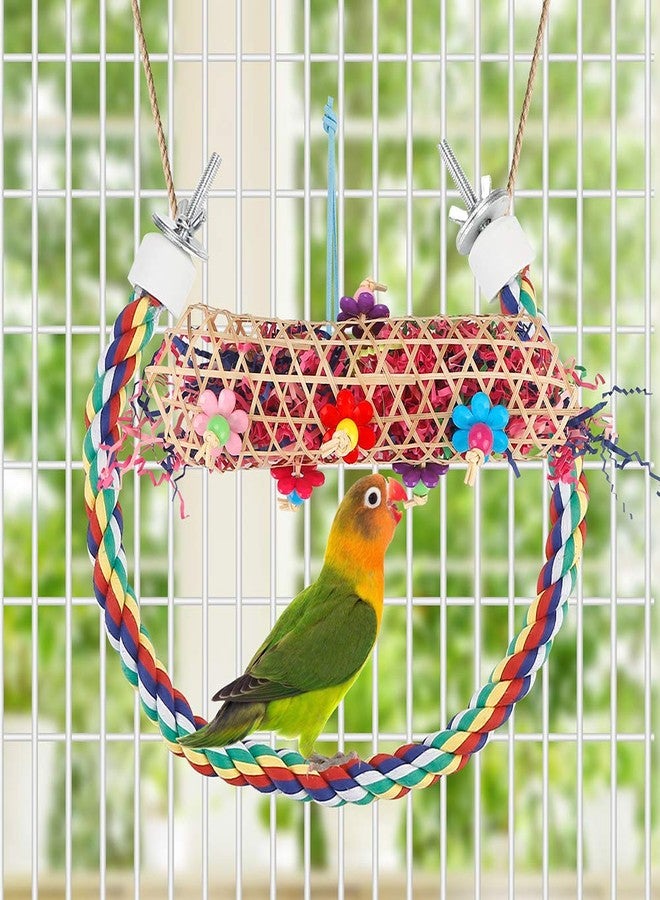 lovyoCoCo Foraging Bird Toys - Shredding Parakeet Toys with Rope Perch for Conure, Cockatiel, Budgies, Lovebird, Parrotlet - Image 4
