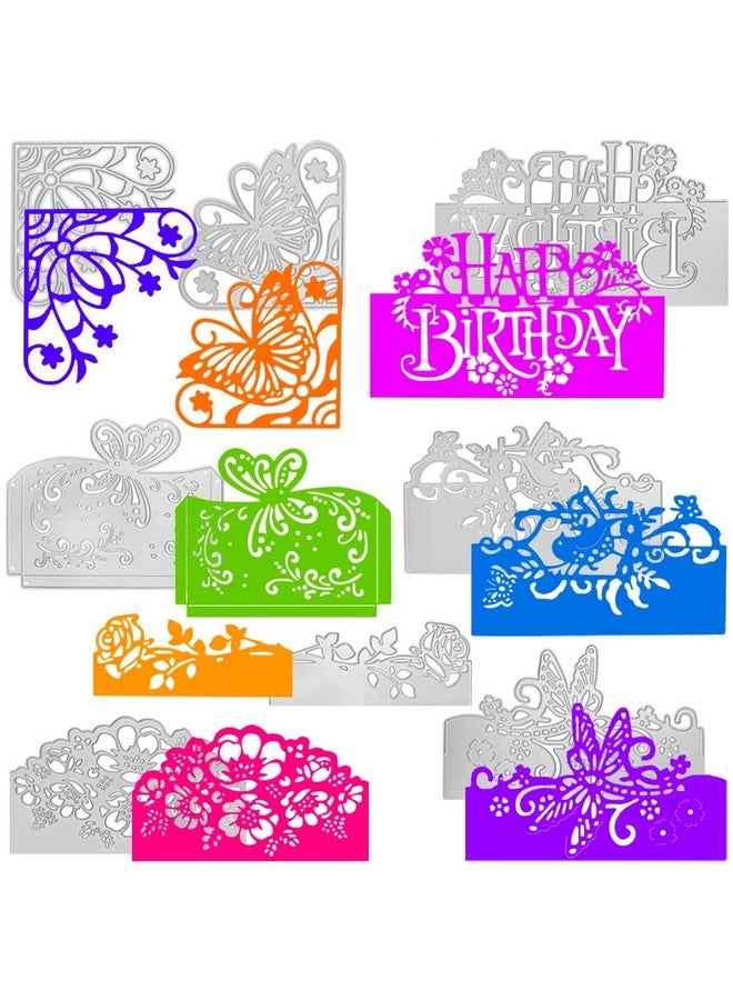 AFUNTA 8 Sets Dies For Card Making Birthday Metal Die Cuts Rose Flower Bird Butterfly Cutting Dies Embossing Stencils For Diy Scrapbook Album Decorative Scrapbook Card Making - Image 1