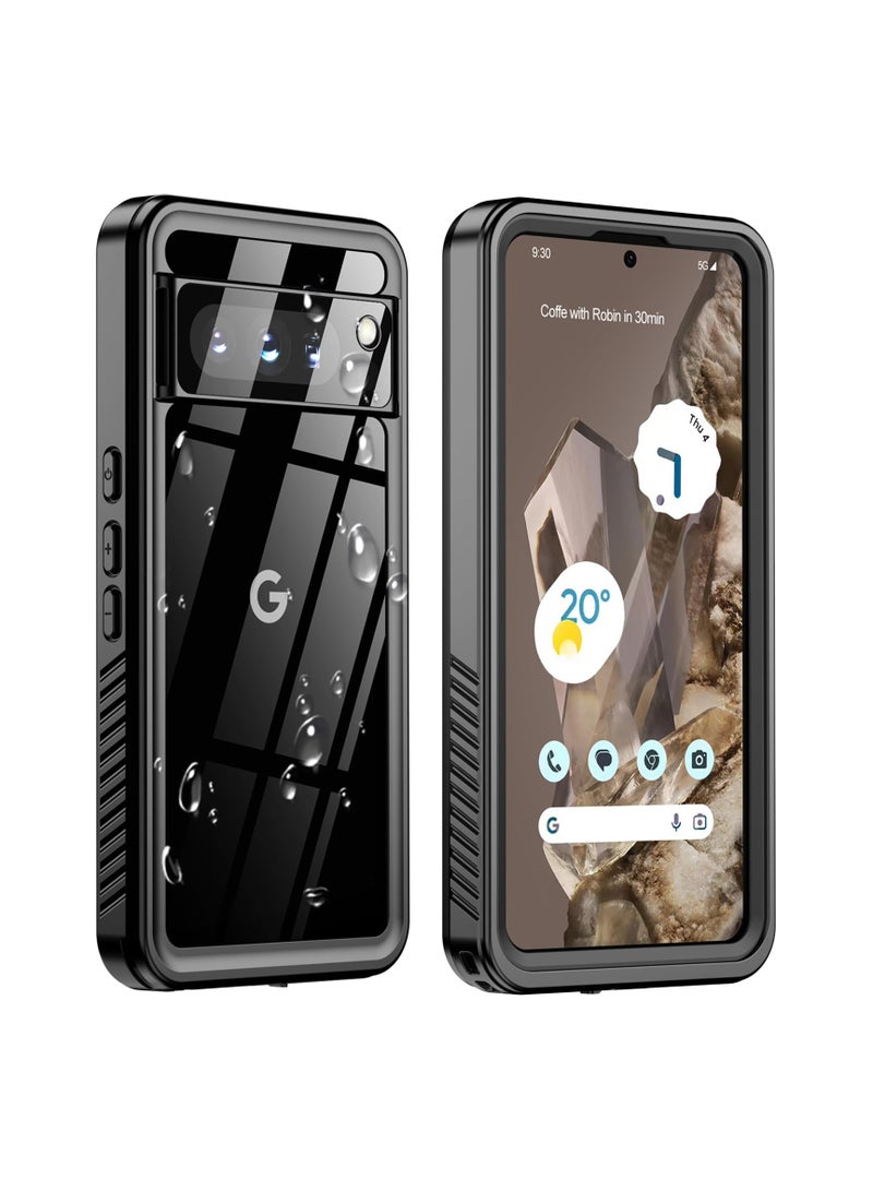KASTWAVE for Google Pixel 8 Pro Case Waterproof, Pixel 8 Pro Dustproof Case with Built-in Screen & Camera Protector, 10FT Military Fully Body Shockproof Phone Case for Google Pixel 8 Pro (2023), Black - Image 1