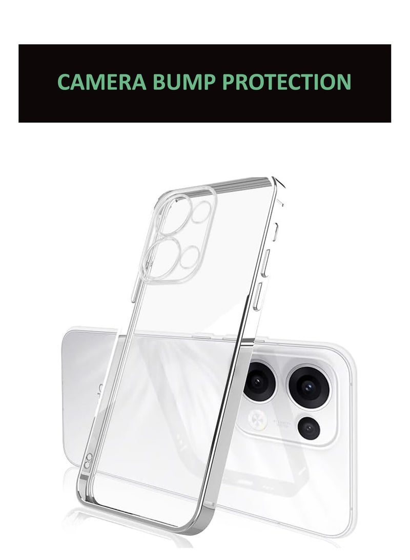 For Oppro Reno 13 5G - Soft Flexible Transparent Silicone Protective Back Case Cover-Transparent  - Image 2