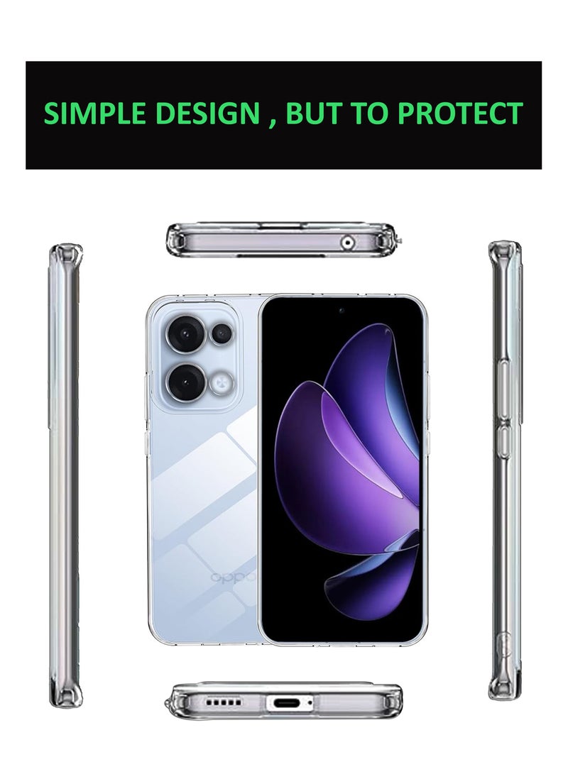 For Oppro Reno 13 5G - Soft Flexible Transparent Silicone Protective Back Case Cover-Transparent  - Image 3