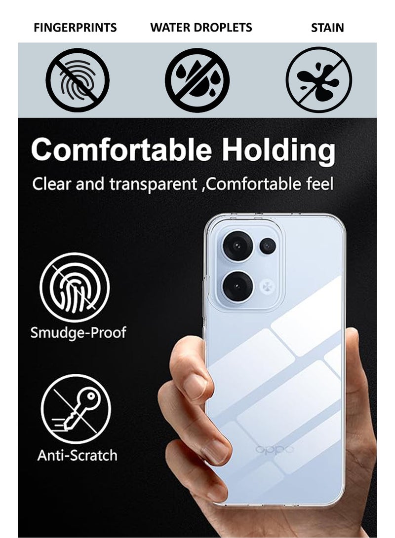 For Oppro Reno 13 5G - Soft Flexible Transparent Silicone Protective Back Case Cover-Transparent  - Image 4