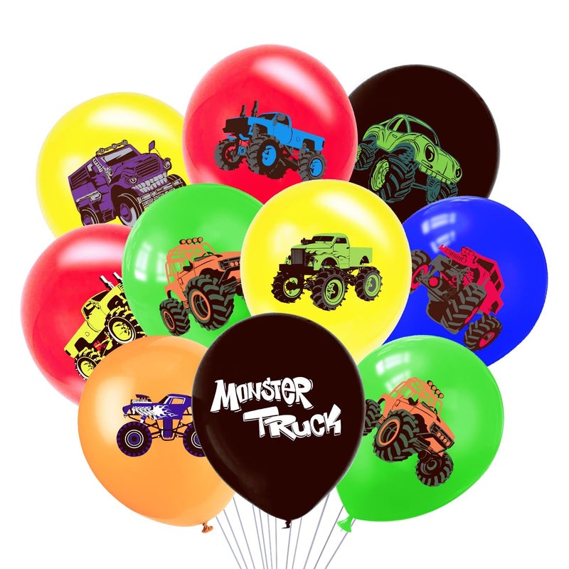 مانجو 36 قطعة بالونات شاحنة الوحش 12 بوصة زينة حزب اللاتكس للأطفال حفلات عيد ميلاد استحمام الطفل موضوع الحفلات باقة ملونة للأولاد والبنات - Image 2