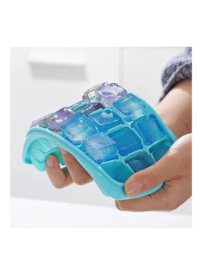 Silicone Ice Cube Tray Ice Cube Mold Container Frozen Cubes 24 Compartments with Lid for Bars Households Party Blue 25*3*10cm - Image 2