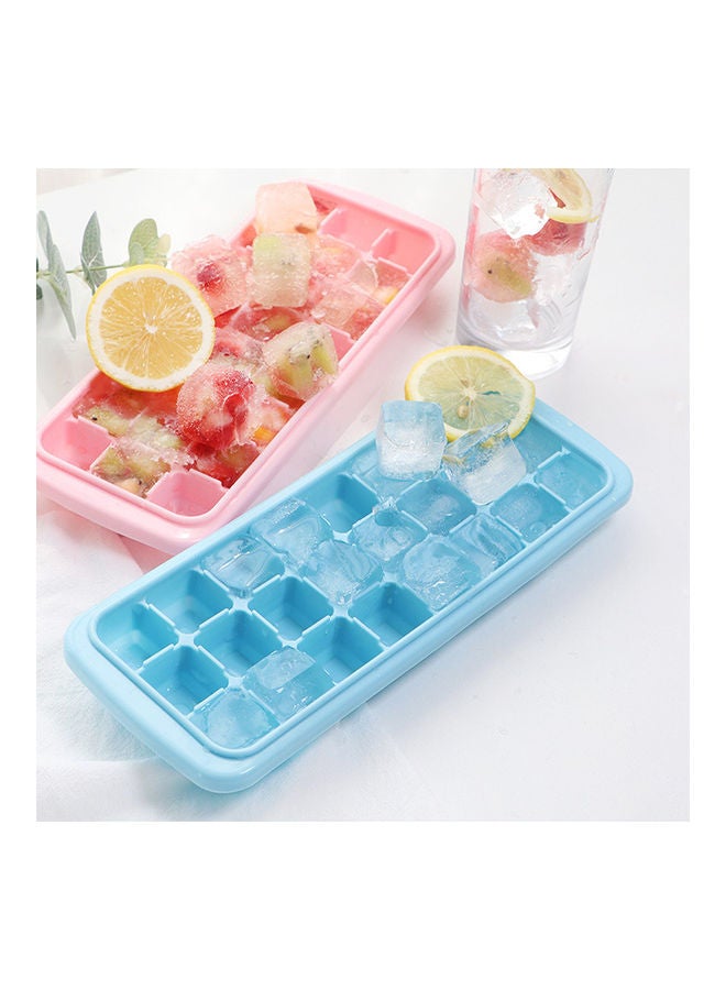 Silicone Ice Cube Tray Ice Cube Mold Container Frozen Cubes 24 Compartments with Lid for Bars Households Party Blue 25*3*10cm - Image 3