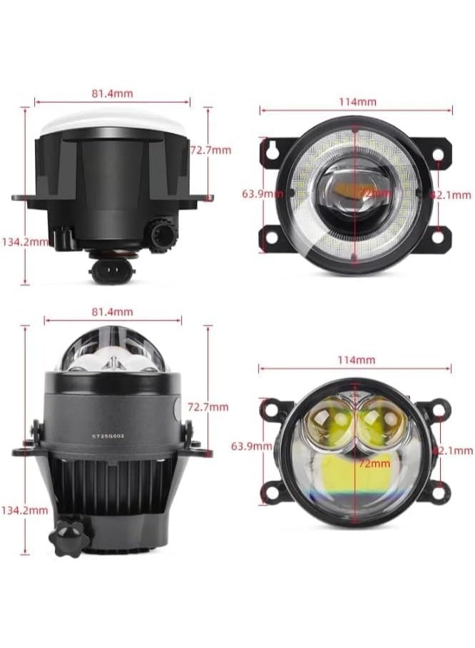 كونبيكس جهاز عرض مصابيح الضباب LED من سلسلة برونتي، طقم من قطعتين، بقوة ١٦٠ واط، نظام إضاءة احترافي للمركبات مع أدوات التركيب، أسود - Image 4
