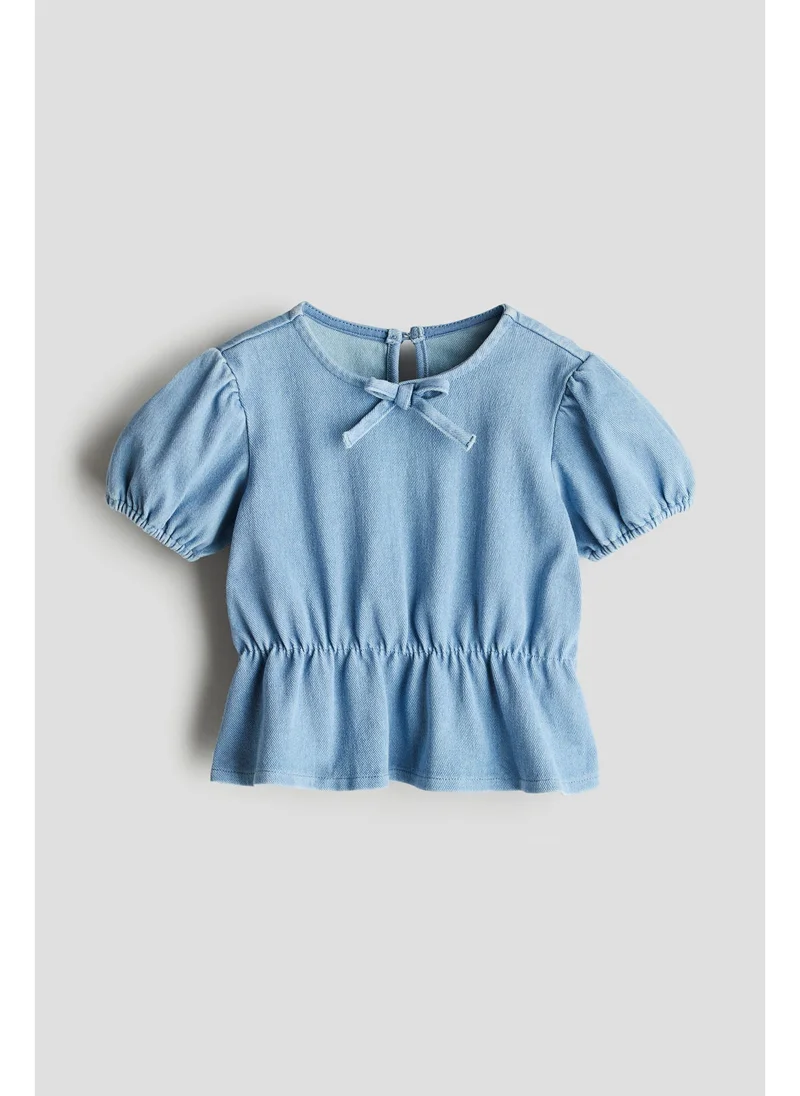 H&M Denim-look peplum top