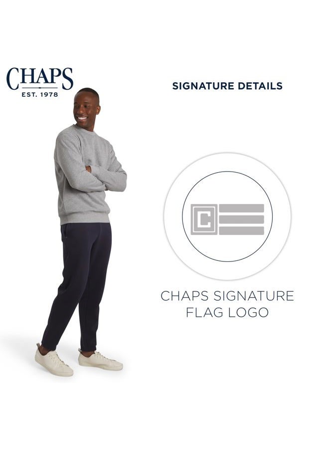 Chaps Men's Everyday Classic Casual Long Sleeve Super Soft Fleece Midweight Crewneck Sweater, Light Grey Heather, XXL - Image 5