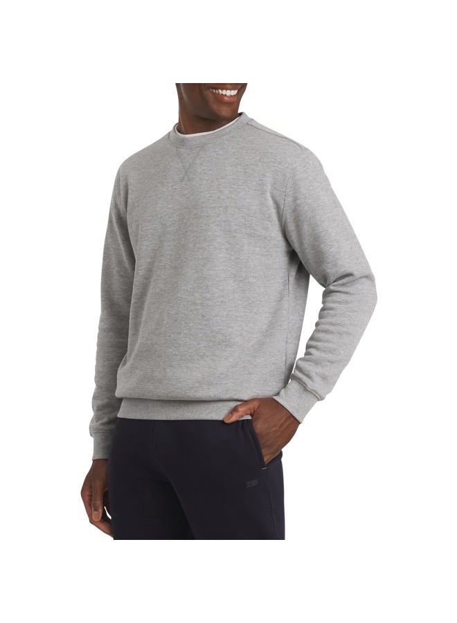 Chaps Men's Everyday Classic Casual Long Sleeve Super Soft Fleece Midweight Crewneck Sweater, Light Grey Heather, XXL - Image 1