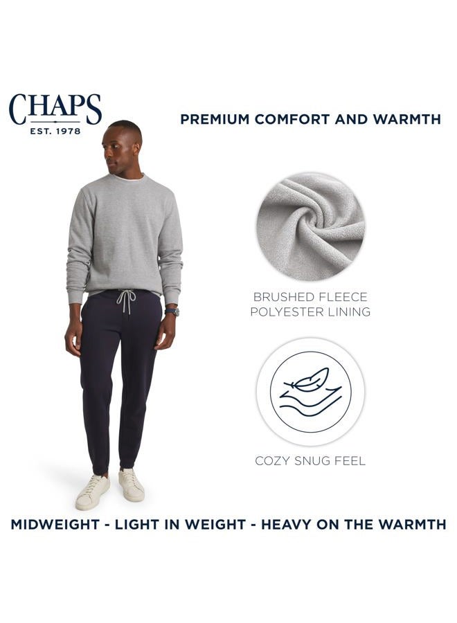 Chaps Men's Everyday Classic Casual Long Sleeve Super Soft Fleece Midweight Crewneck Sweater, Light Grey Heather, XXL - Image 2