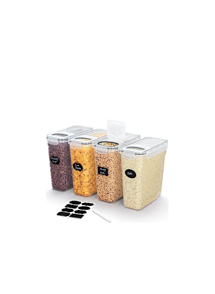 Beauenty 4Pcs Kitchen Organizer Food Storage Container- 4Litre Storage Organizer For Kitchen| Kitchen Organizers and storage Plastic Container|Rice Container|Airtight Cereal Container Kitchen Storage - Image 1