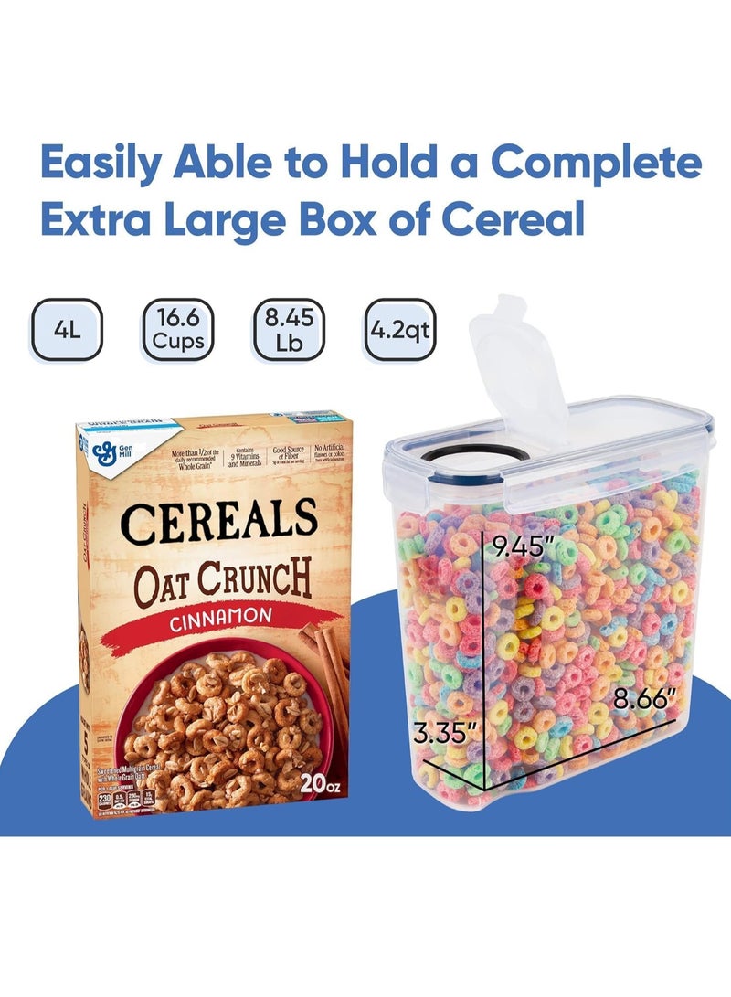 Beauenty 4Pcs Kitchen Organizer Food Storage Container- 4Litre Storage Organizer For Kitchen| Kitchen Organizers and storage Plastic Container|Rice Container|Airtight Cereal Container Kitchen Storage - Image 2