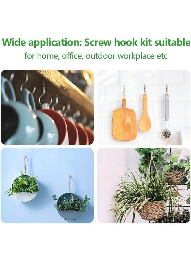 Biella 10Pcs Screw-In Hook Gi Self-Tapping Screw Hooks - Open Eye Hooks For Home, Hanging Plants,Office,Outdoor Use, Lighting Hook Racks Etc (2.1Mm) - Image 5