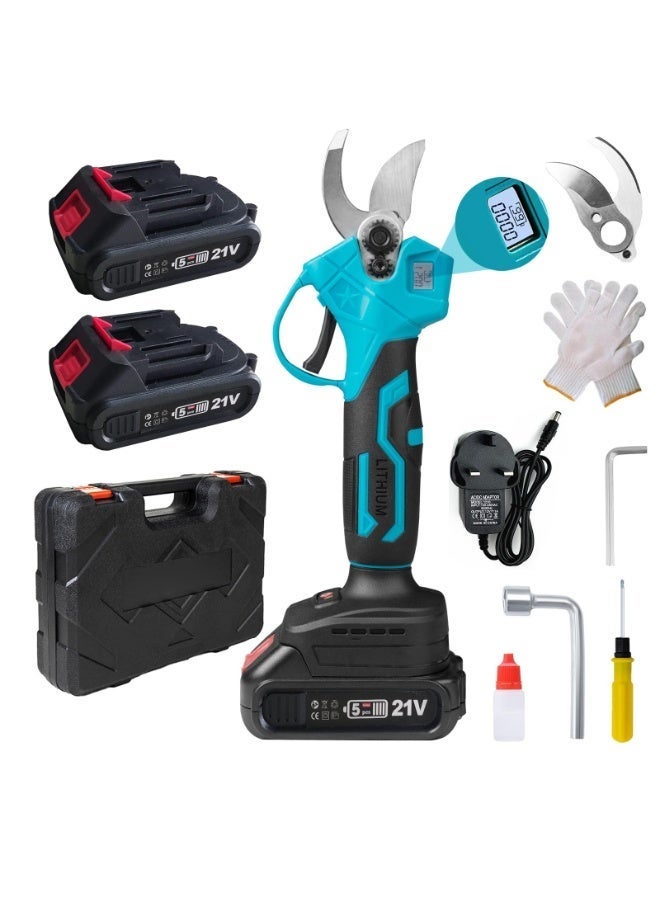 Sparklepals Cordless electric pruning shears portable tree trimmer set, gardening pruning shears, replaceable blades, cutting diameter 30mm, gardening use 2x 15000mAh batteries - Image 1