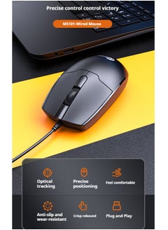 lecoo Lenovo Lecoo Wired Mouse Matte Texture With Delicate Touch  - Image 3