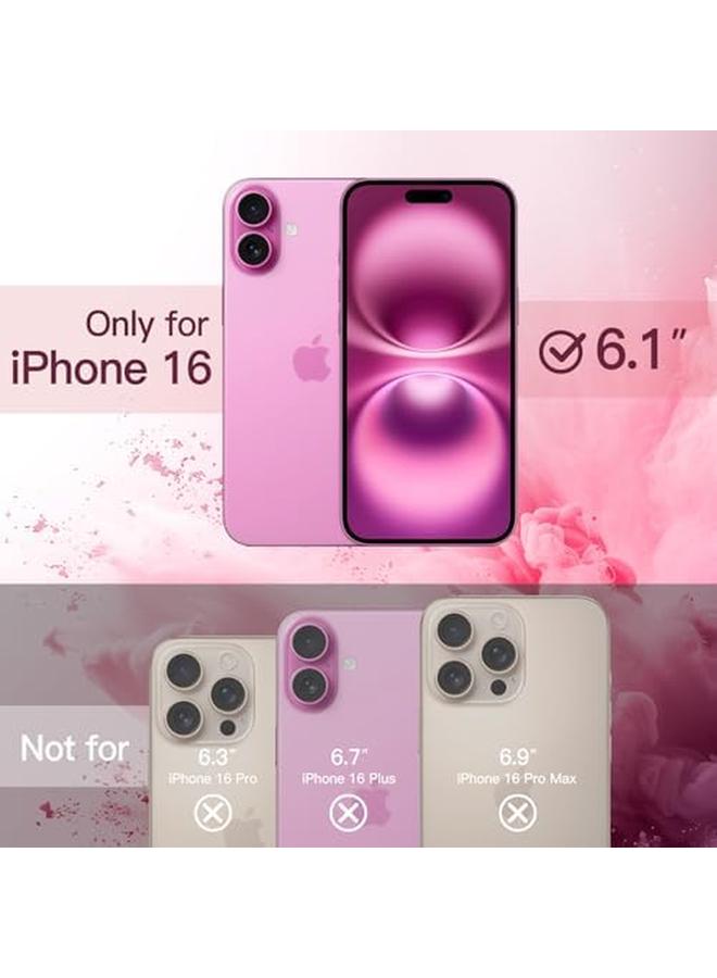 جي تيك جراب لهاتف iPhone 16 مقاس 6.1 بوصة، غطاء ممتص للصدمات مقاوم للصدمات بلون سادة غير لامع بإطار TPU مضاد للخدش وظهر شفاف وردي فاتح - Image 2
