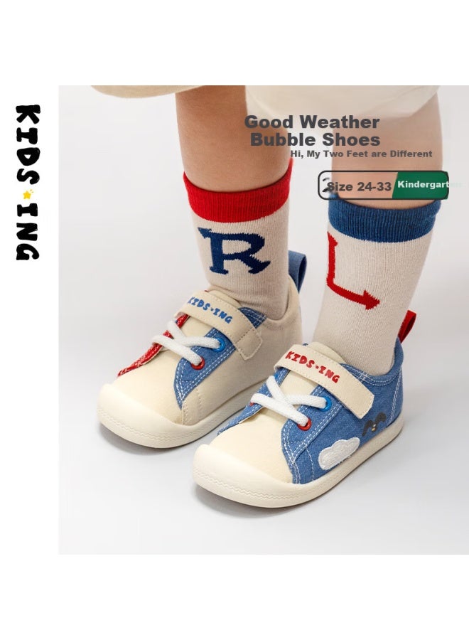 Kids.ing Baby Canvas Shoes Spring Casual Boys Girls Toddler Soft Bottom Mandarin Duck Shoes Blue/beige/red 26 - Image 2