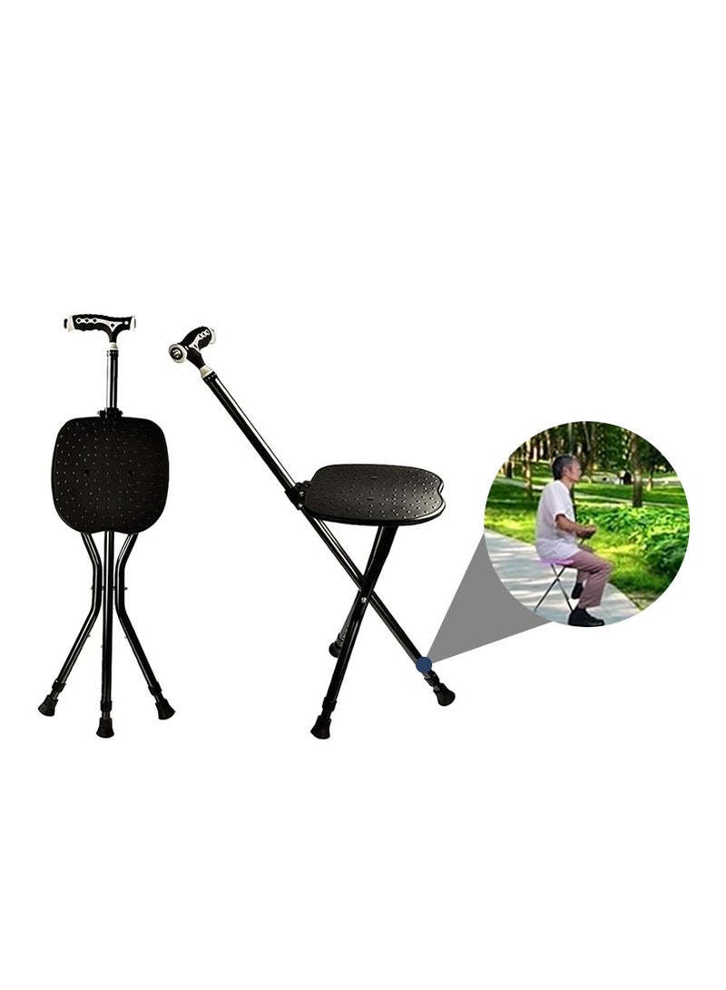 ريلاكس سمارت عصا عكاز للمشي مقعد للتدليك كرسي قابل للطي وضبط الارتفاع مزود ضوءLED - Image 1