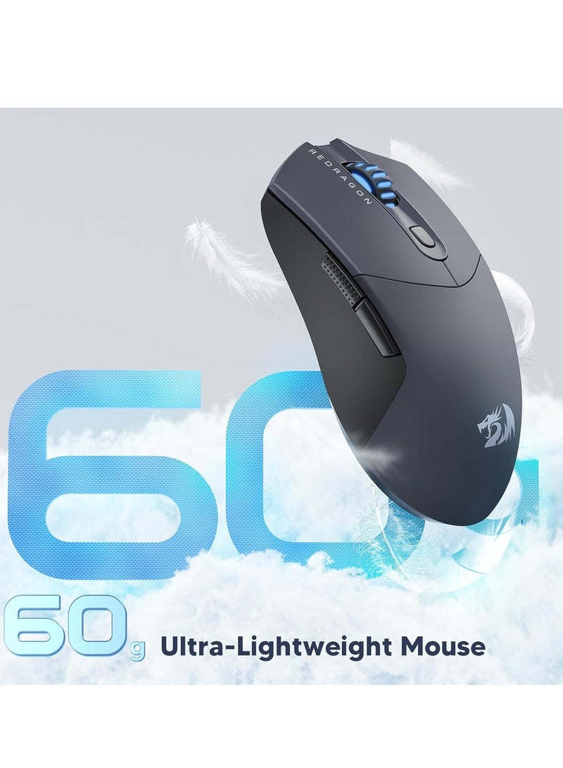 REDRAGON Wireless Gaming Mouse, Ultra-Light 26K DPI Gaming Mouse Tri-Mode Bluetooth Mouse Ergonomic Natural Grip Build, Full Programmable Buttons, Software Supports DIY Keybinds - Image 4