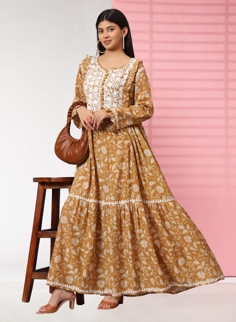 الايا جلابية شيفون مطرزة يدويًا - Image 1