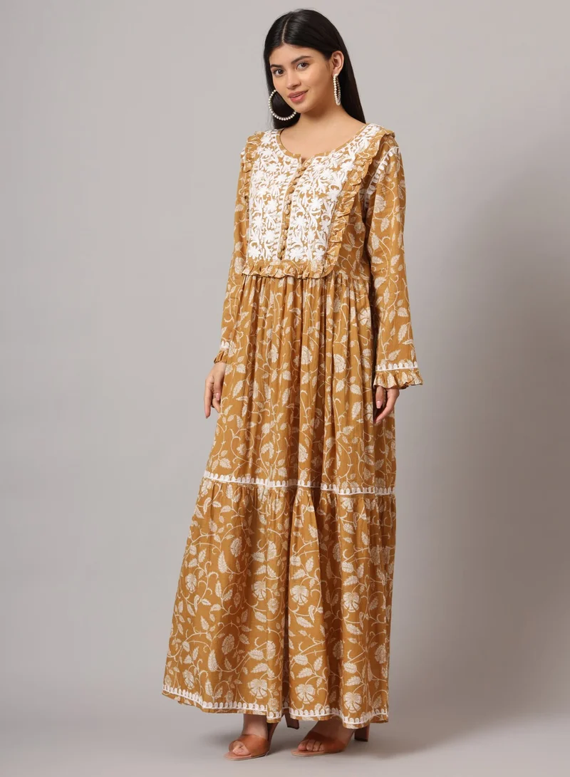 Alaya Hand Embroidered Chikankari Mulmul Cotton Jalabiya-AL3941