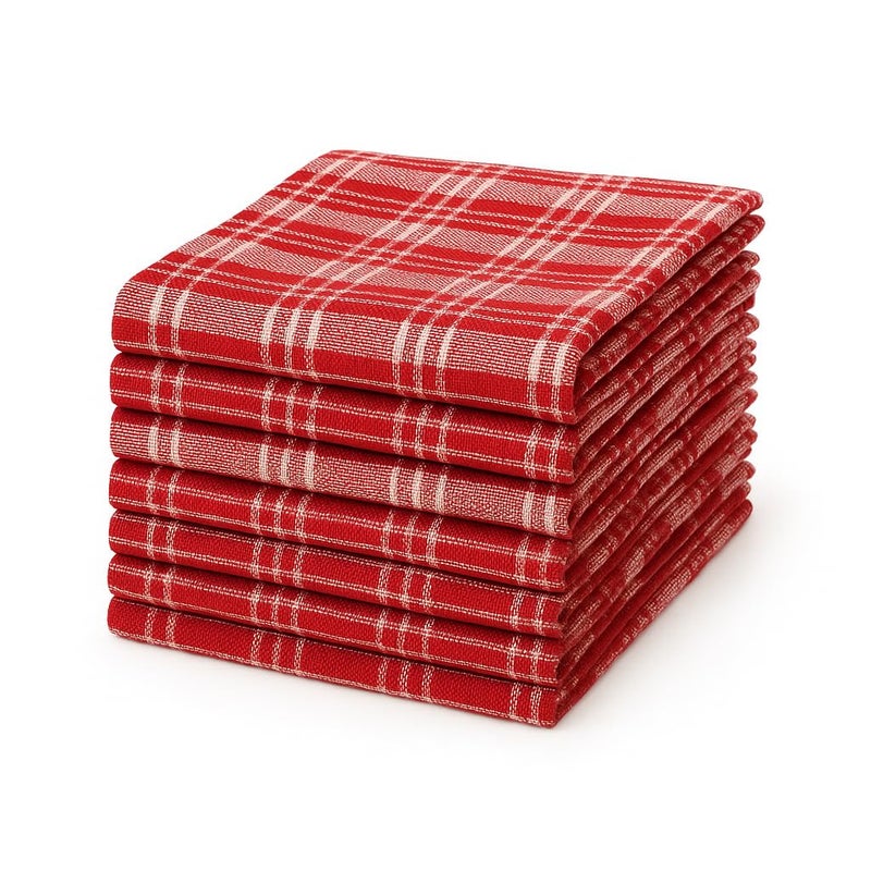Värde 8 Pcs Cotton Kitchen Cloth/Napkins | Fridge, Table, Kitchen Platform Cleaning & Roti Napkins | 12x22 Inches | Multicolor (Colour1) - Image 1