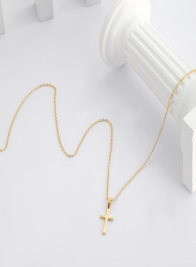 Rotnso Cross Necklace for Women 14K Gold Silver Plated Dainty Small Cross Pendant Choker Simple Trendy Cute Cross Charm Chain Necklace Easter Basket Stuffers Baptism Religious Faith Jewelry Gift - Image 4