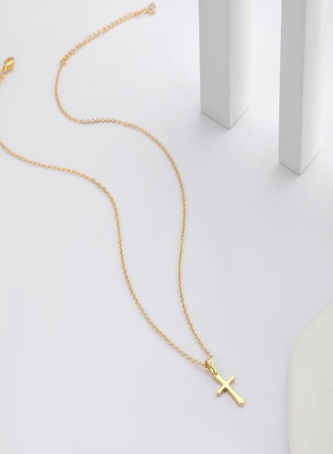 Rotnso Cross Necklace for Women 14K Gold Silver Plated Dainty Small Cross Pendant Choker Simple Trendy Cute Cross Charm Chain Necklace Easter Basket Stuffers Baptism Religious Faith Jewelry Gift - Image 5