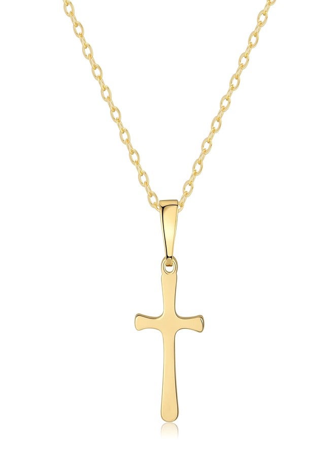 Rotnso Cross Necklace for Women 14K Gold Silver Plated Dainty Small Cross Pendant Choker Simple Trendy Cute Cross Charm Chain Necklace Easter Basket Stuffers Baptism Religious Faith Jewelry Gift - Image 1