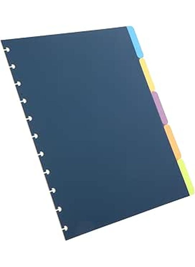 Matte Pp Discbound Binder Dividers 8.5 X 11 Inch With Removable Multi Color Tabs For Office Documents And Note Taking - Image 1
