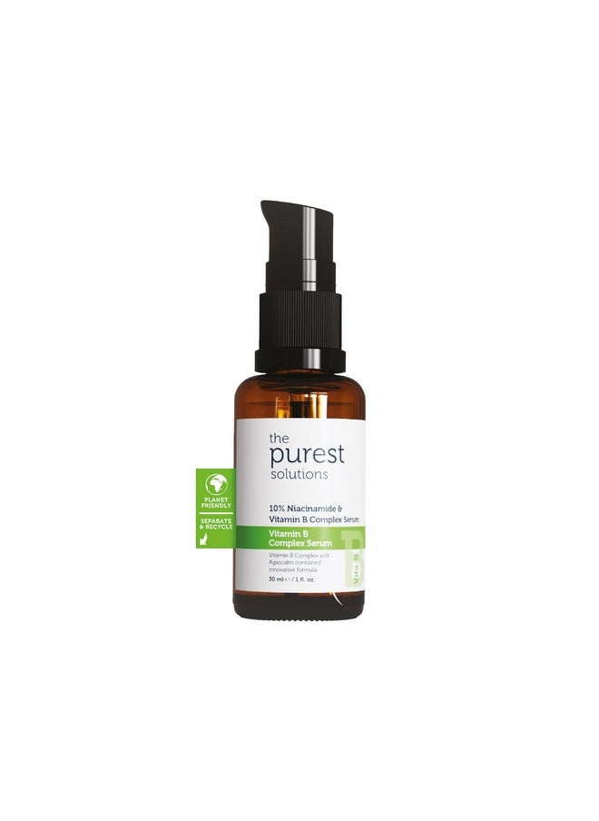 the purest solutions The Purest Solutions Vitamin B Complex Serum (Niacinamide 10% + Vitamin B Complex) - Anti-Sensitization, Anti-Redness, Restorative - Vegan | Cruelty Free | Eco Friendly (1 fl. oz)  - Image 1