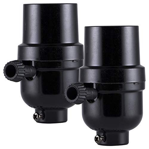 Power Gear 3-Way Socket, 2 Pack, Turn for Low, Medium and High Settings, For Floor and Table Lamps, DIY Project, UL Listed, Black, 54603 - Image 1