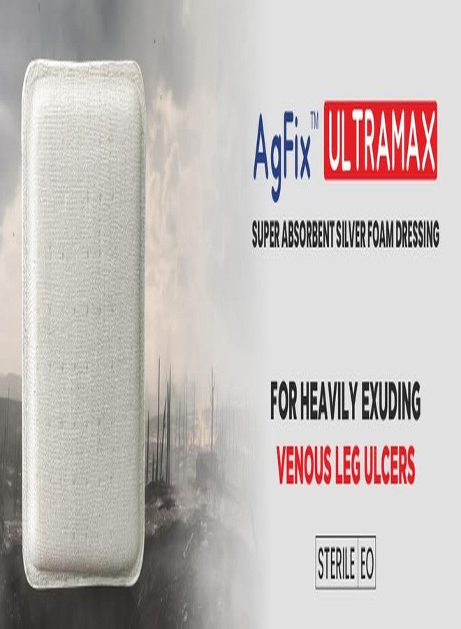 GUDYB AgFix Super Absorbent Hydrophilic Foam Silver Pad ULTRAMAX | Antimicrobial Silver Wound Dressing | High Absorbency, Low Adherence Foam Pad for Ulcers, Burns & Complex Wounds (Box of 5 Pieces) - Image 5
