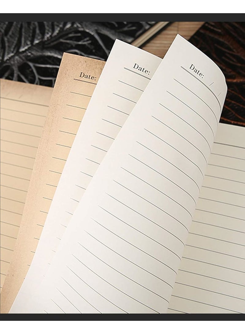 SOLARAE دفتر - دفتر سفر جلد عتيق مخطط بصفحات صلبة مزخرفة - 200 صفحة، هدية فريدة لعيد الحب أو عيد الميلاد للرجال والنساء والأطفال - 3D فينيكس نحاسي - Image 3