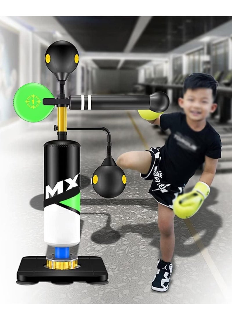 Generic - Heavy Punching Bag,Boxing Reaction Target for Kids and Adult,Speed Ball/Swing Arm/Sandbag,Height Adjustable Freestanding Boxing Bag,Punching Bag with Shock-Absorbing Suction Base - Image 1
