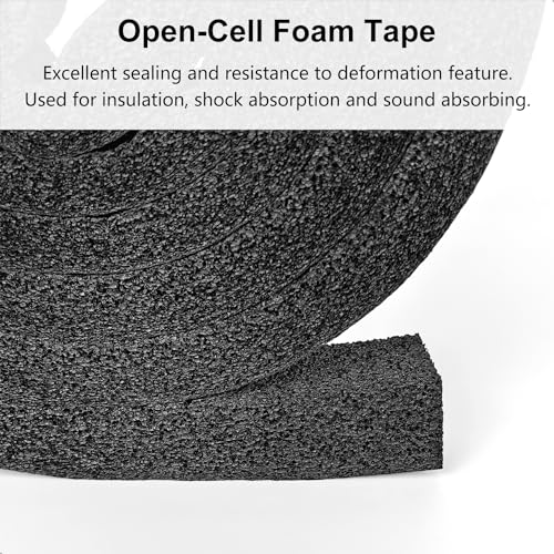 Topiverse Weather Stripping Door Seal Strip, 1 in x 1 in, AC Insulation Tape, Strong Adhesive, High Reslilience, Weatherproof, Reduce Noise, Gap Filler, Foam Insulation Tape for Doors and Windows - Image 3