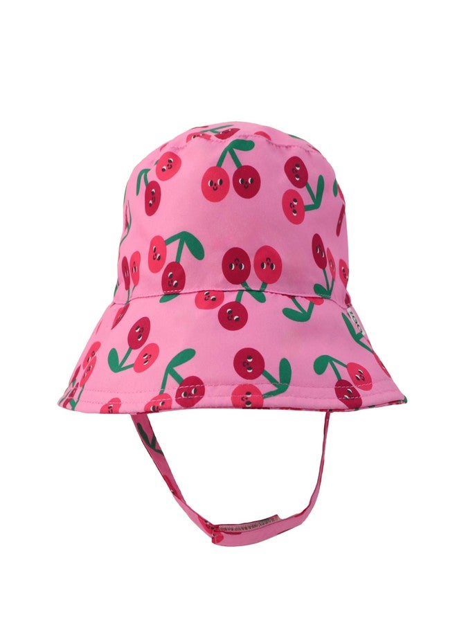ZOOCCHINI Baby & Toddler Bucket Sun Hat with Chin Strap – UPF 50+ Protection – Lightweight Mesh-Lined, Medium (12-24 Months), Cherry - Image 1