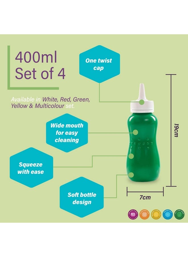 Gluman Polypropylene Squeezy Sauce Bottle For Clean & Mess-Free Dispensing | 100% Food Grade | Dishwasher Safe | Freezer Safe | Ergonomically Designed | Reusable (Green (Set Of 4)), 900 ml - Image 3