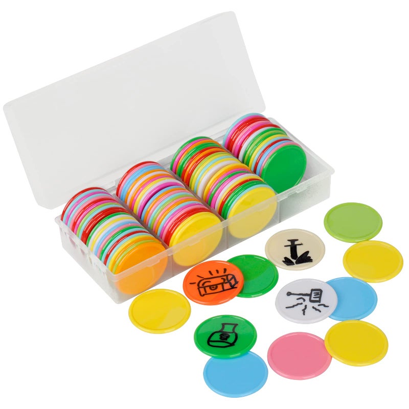 CZYY DND Wet & Dry Erase Tokens Set of 100 Colorful Blank Counters - 1.5" Customizable & Reusable Game Discs for Dungeons & Dragons, MTG, Bingo Clips and Any Tabletop RPGs - Image 1