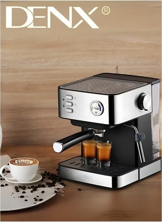 دينكس ماكينة قهوة إسبريسو منزلية، سعة 1.6 لتر، قوة 850 واط، مزودة بخفاقة حليب، وماكينة صنع الكابتشينو واللاتيه، ومجهزة بفلتر بخار، وفلتر معدني، ومؤشر درجة الحرارة. - Image 5