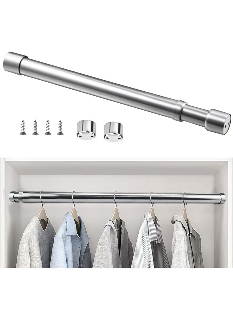 Generic 25mm Stainless Steel Extendable Wardrobe Rod (48-80cm) with End Sockets,ThickenedHeavy Duty Adjustable Closet Hanging Pole for Wardrobe, Cabinet & Balcony  - Image 1