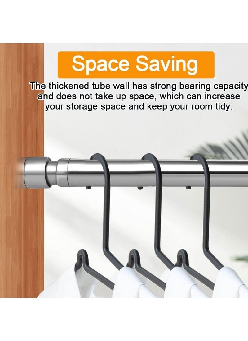 Generic 25mm Stainless Steel Extendable Wardrobe Rod (48-80cm) with End Sockets,ThickenedHeavy Duty Adjustable Closet Hanging Pole for Wardrobe, Cabinet & Balcony  - Image 3