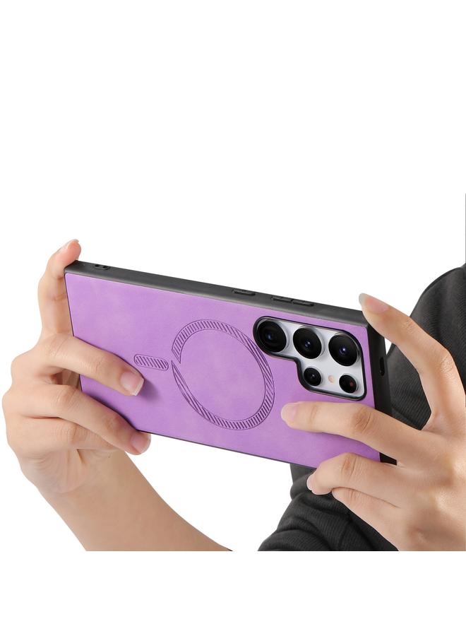 اس-توب جراب لهاتف Samsung Galaxy S25 Ultra 5G بلون سادة ريترو Magsafe غطاء خلفي من البولي يوريثان - Image 3