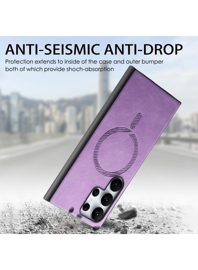 اس-توب جراب لهاتف Samsung Galaxy S25 Ultra 5G بلون سادة ريترو Magsafe غطاء خلفي من البولي يوريثان - Image 5