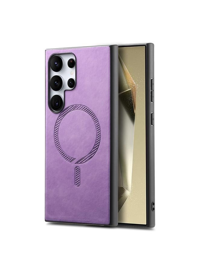 اس-توب جراب لهاتف Samsung Galaxy S25 Ultra 5G بلون سادة ريترو Magsafe غطاء خلفي من البولي يوريثان - Image 1