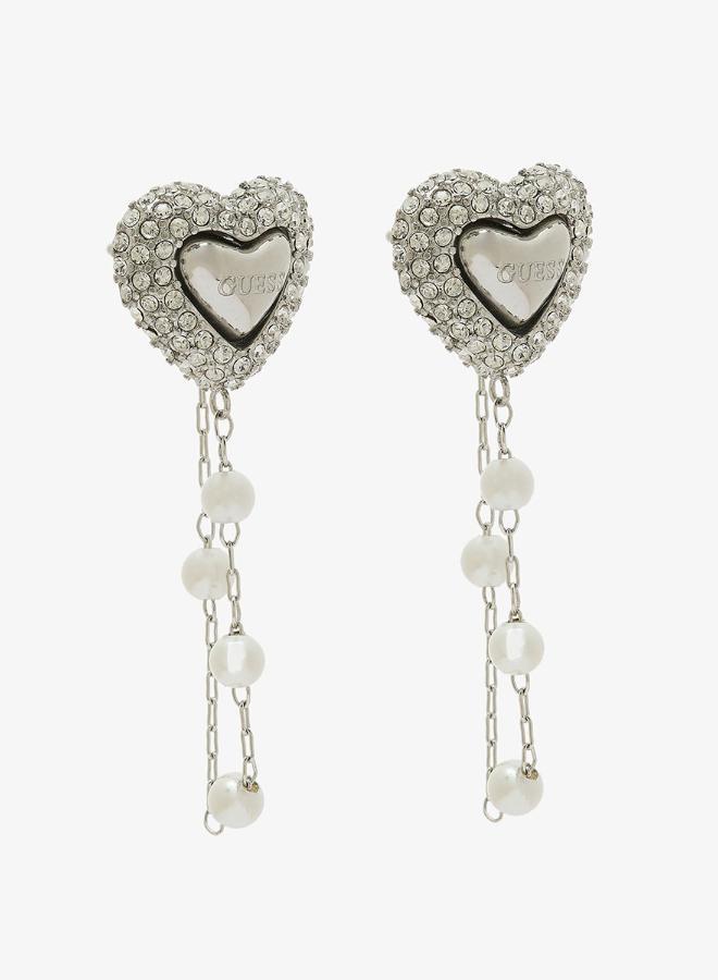 GUESS Pearl Chain Drop Earrings - Image 1